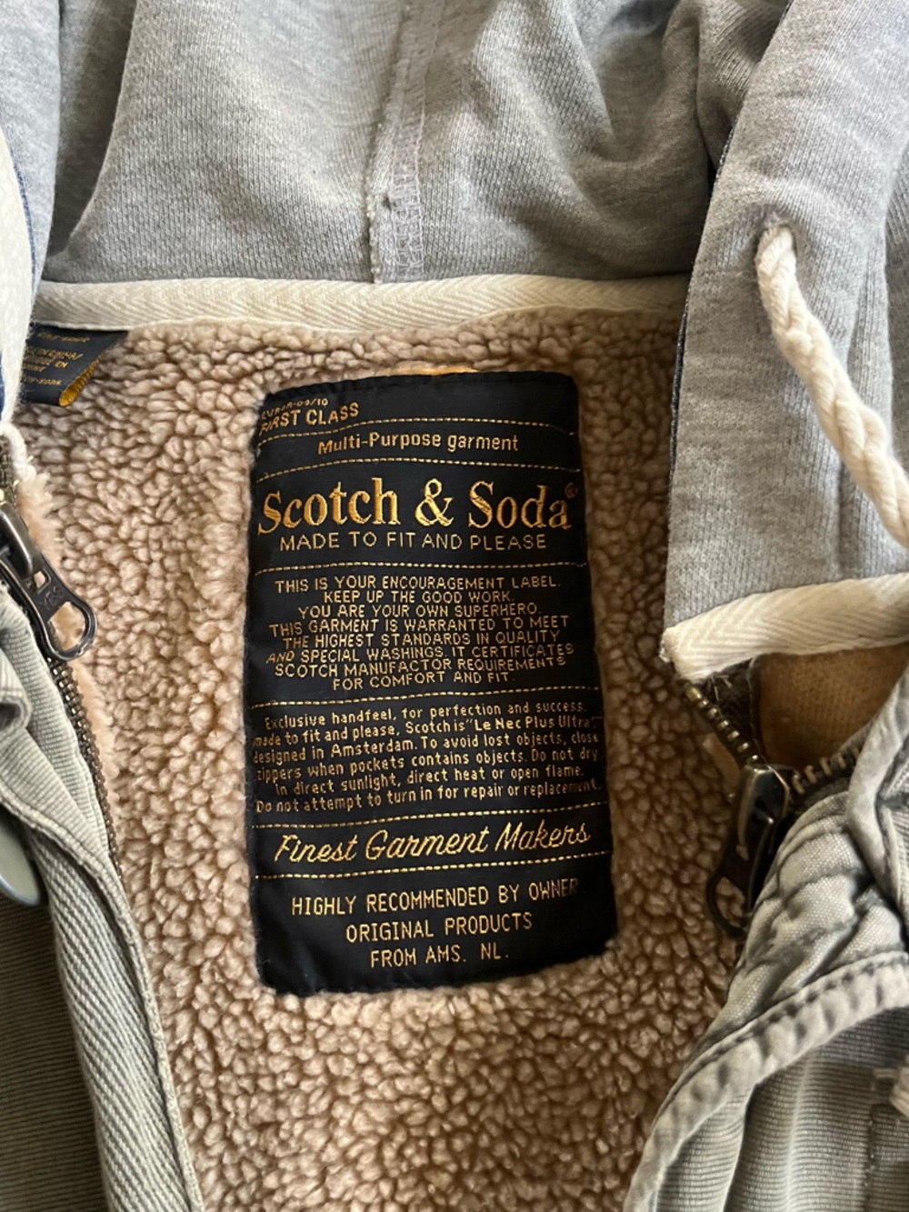 Scotch & Soda Large Women's Green Military Field Jacket Zip Up Utility M65 FLAWS - Picture 5 of 10